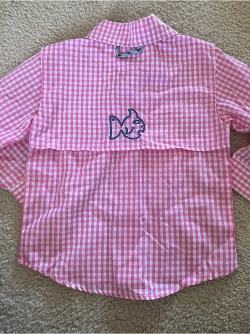 Prodoh Pink Gingham Button-Down Fishing SPF 20+ Shirt - 12 Months - Picture 2 of 5